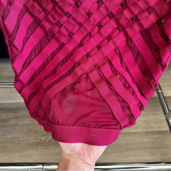 House of CB Burgundy Strapless Midi Dress - Picture 5 of 7